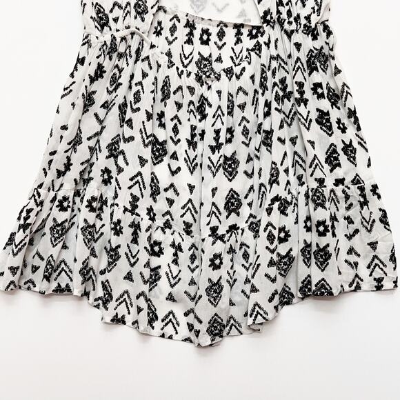 KIWI + PUNCH Southwestern Strappy Mini Dress White Black Open Tie Back Women's L - Picture 10 of 14